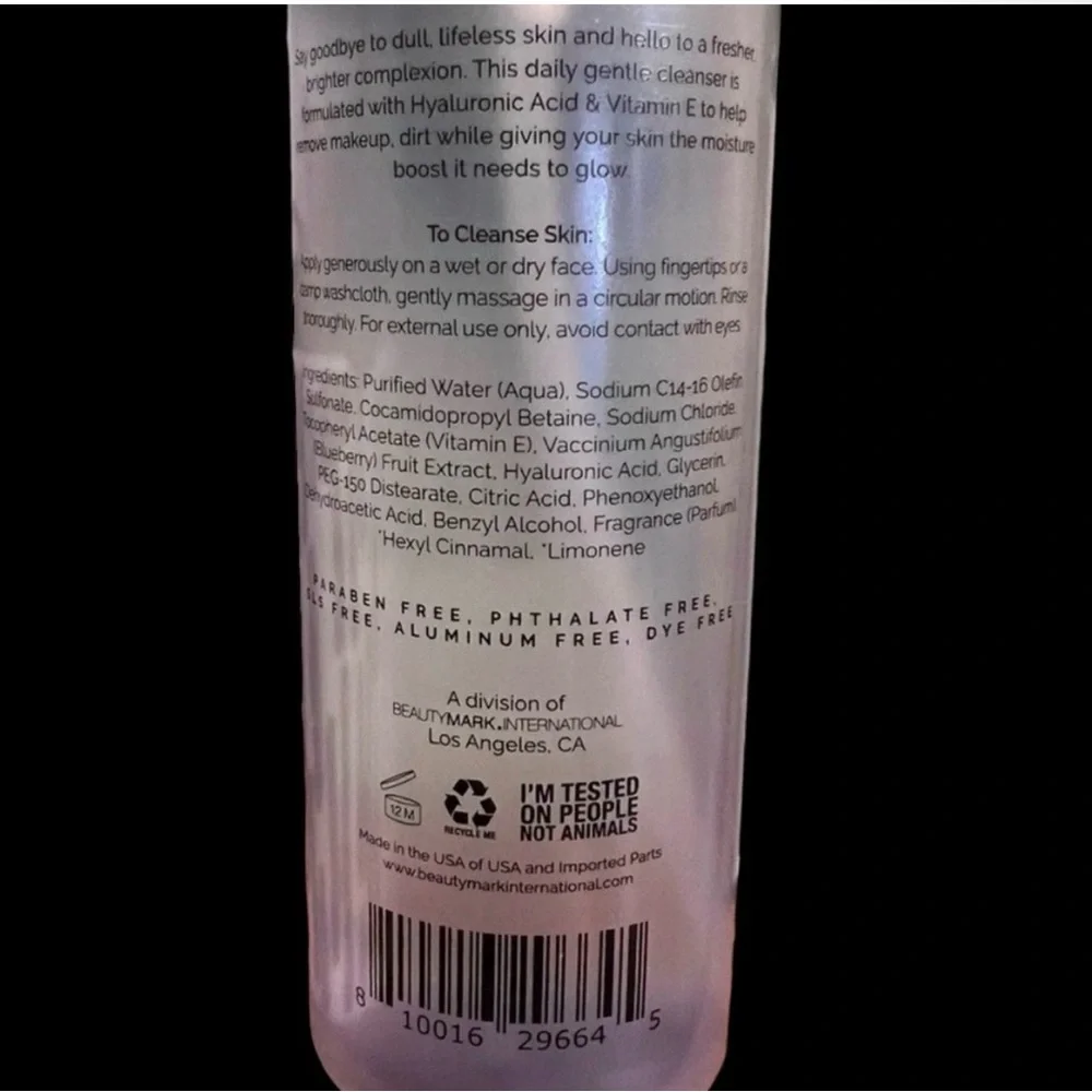 Lavender Facial Cleanser with Vitamin E & Hyaluronic Acid -New Sealed 8fl oz